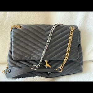 Rebecca Minkoff Edie Flap Shoulder Bag two toned metal strap